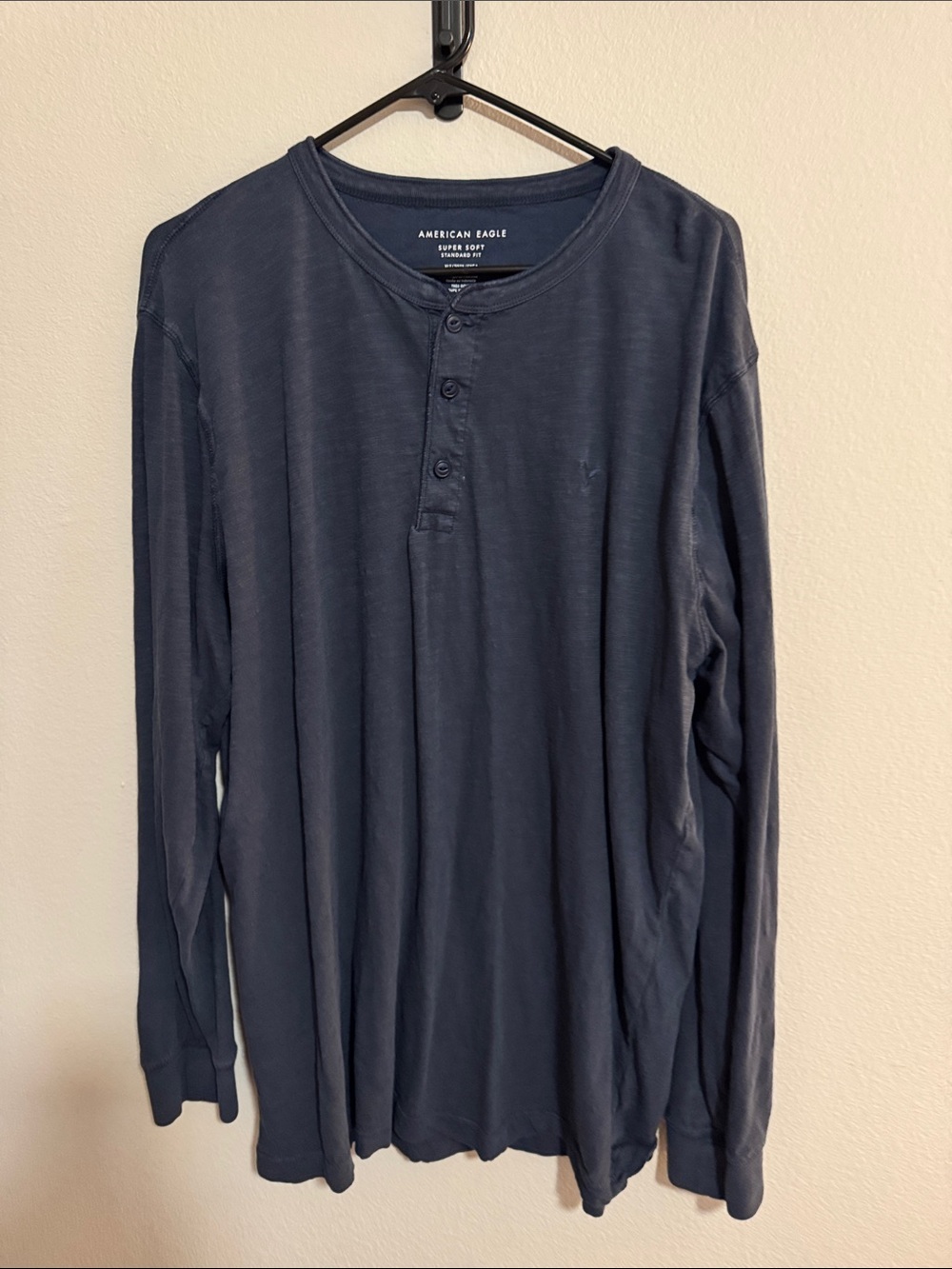 American Eagle Outfitters Navy Long Sleeve Henley